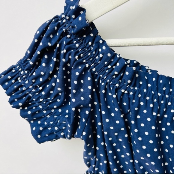 Vitamin A Rumba dot Amelie bikini top in Navy blue - Picture 6 of 10